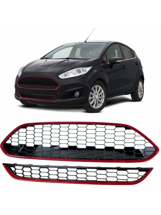 Maska Ford Fiesta (2013-2017) - černá s červeným rámečkem